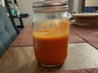Homemade hot sauce in a jar