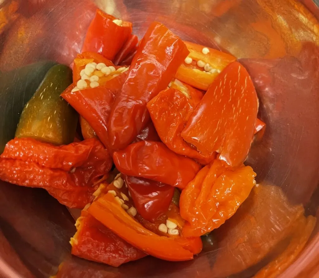 Peppers in a bowl ready to be made into hot sauce